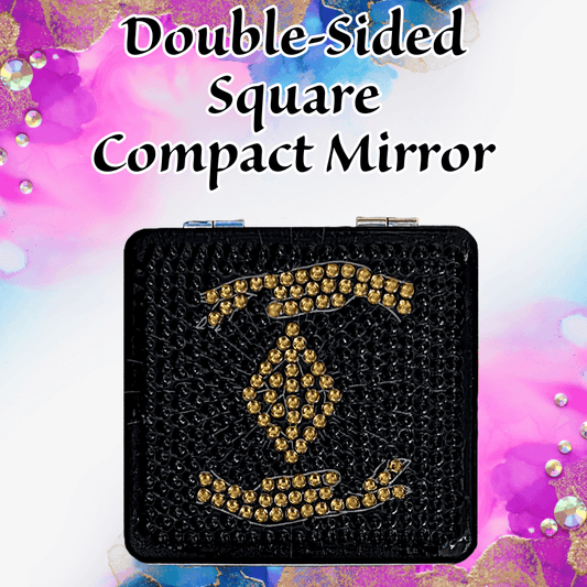 Square shaped Double-sided magnifying compact mirror