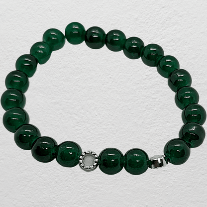 Beaded Elastic Bracelets- Green