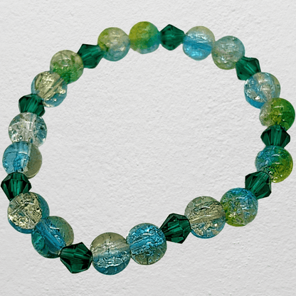 Beaded Elastic Bracelets- Green