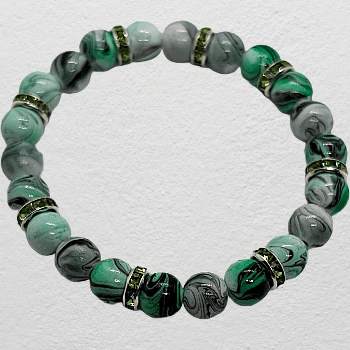 Beaded Elastic Bracelets- Green