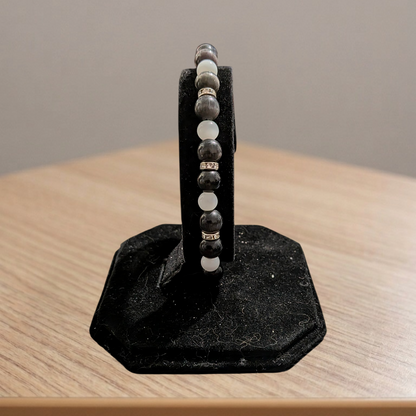 Beaded Elastic Bracelets-Black