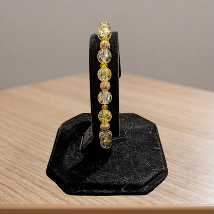 Beaded Elastic Bracelets-Yellow