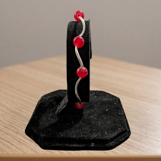 Beaded Elastic Bracelets-Red