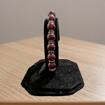 Beaded Elastic Bracelets-Red