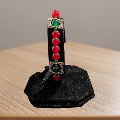 Beaded Elastic Bracelets-Red