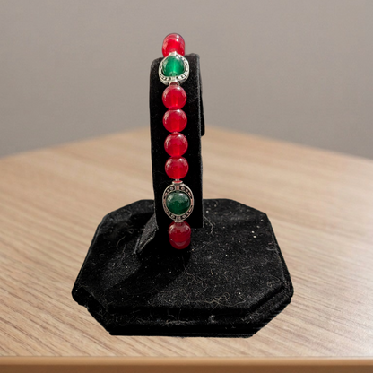 Beaded Elastic Bracelets-Red