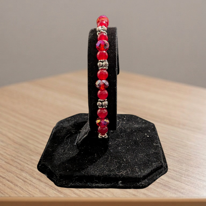 Beaded Elastic Bracelets-Red