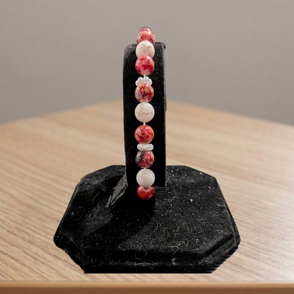 Beaded Elastic Bracelets-Red