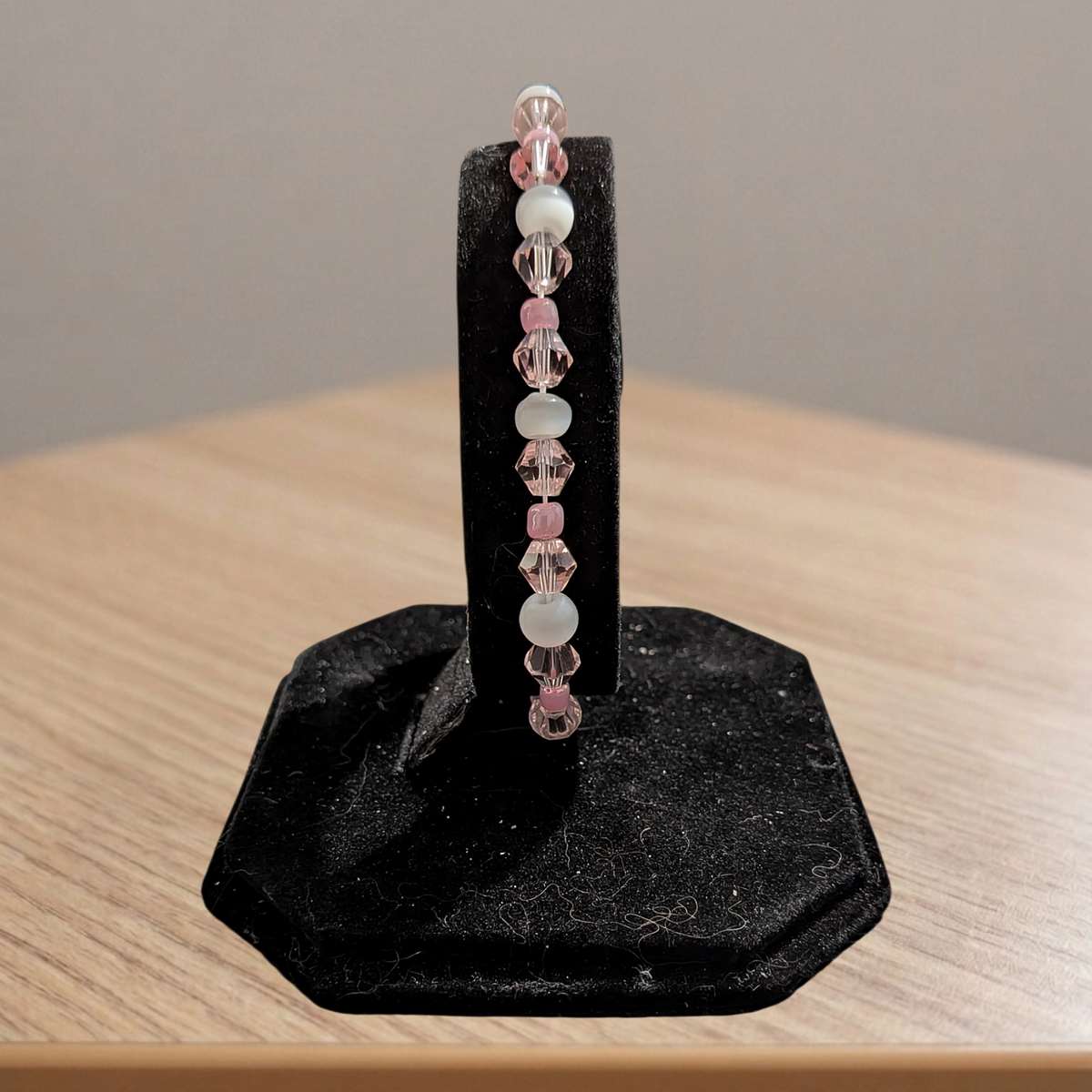 Beaded Elastic Bracelets-Pink