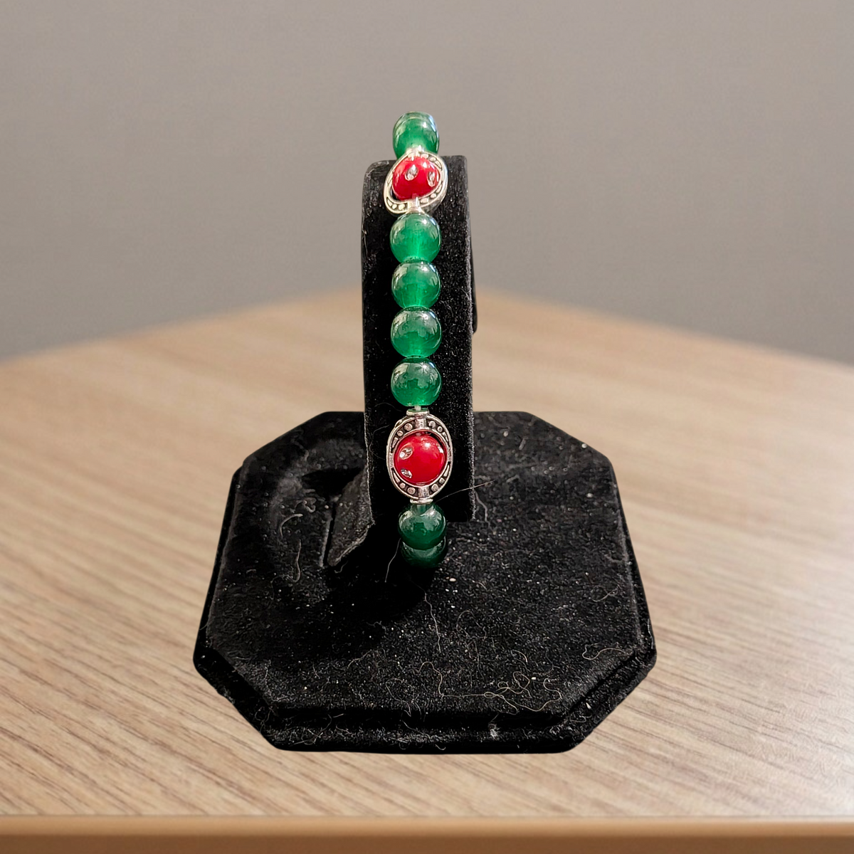 Beaded Elastic Bracelets- Green