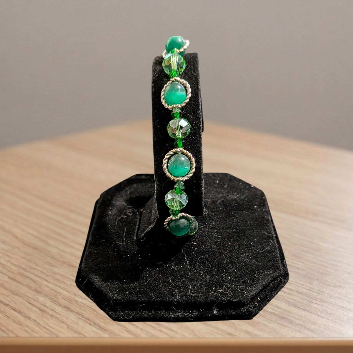 Beaded Elastic Bracelets- Green