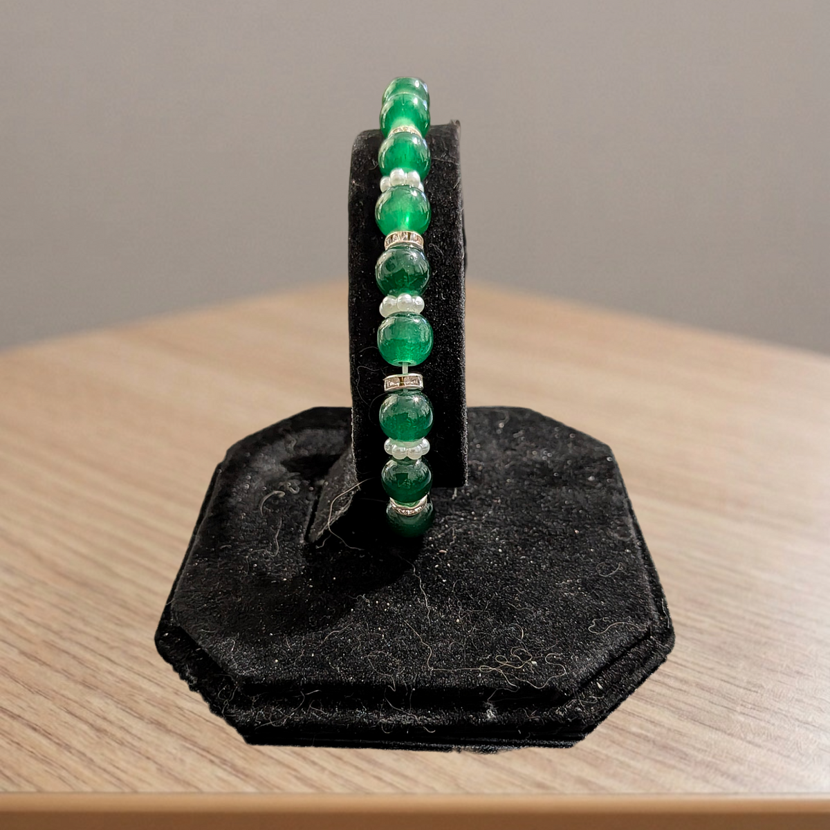 Beaded Elastic Bracelets- Green