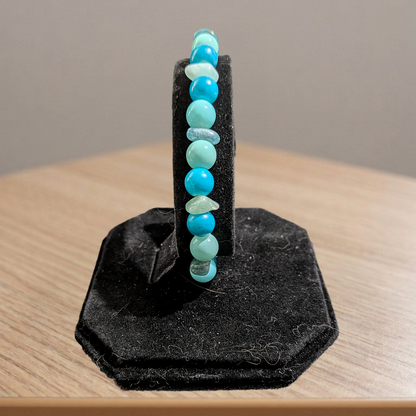 Beaded Elastic Bracelets-Blue