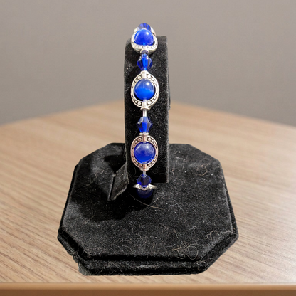 Beaded Elastic Bracelets-Blue