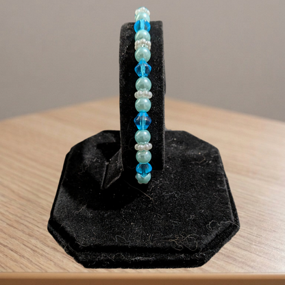 Beaded Elastic Bracelets-Blue