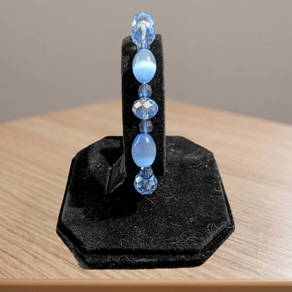 Beaded Elastic Bracelets-Blue