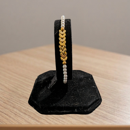 Beaded Gold Clasp Bracelets