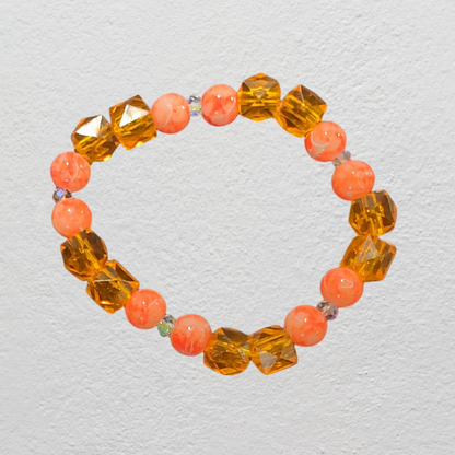 Beaded Elastic Bracelets-Orange
