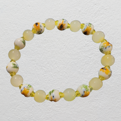 Beaded Elastic Bracelets-Yellow