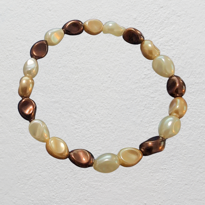 Beaded Elastic Bracelets-Brown