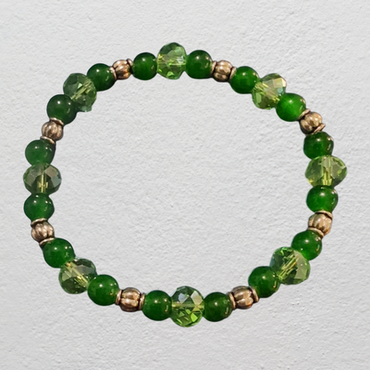 Beaded Elastic Bracelets- Green