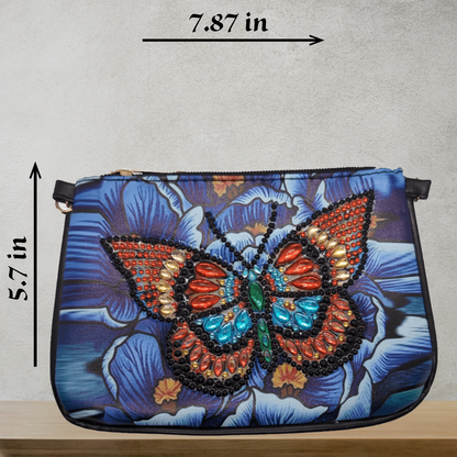 Butterflies and Flowers Crossbody Purse
