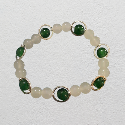 Beaded Elastic Bracelets- Green