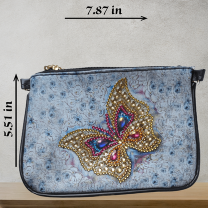 Butterflies and Flowers Crossbody Purse