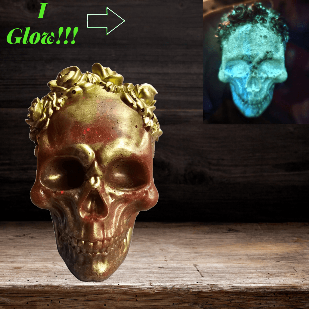 Resin skull glow in the dark