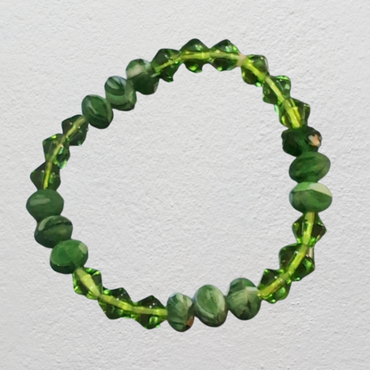 Beaded Elastic Bracelets- Green