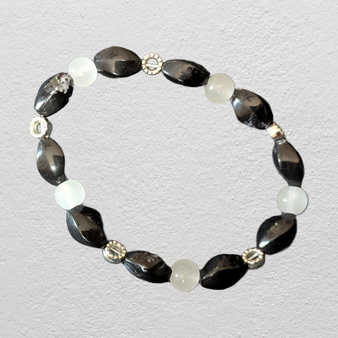 Beaded Elastic Bracelets-Black