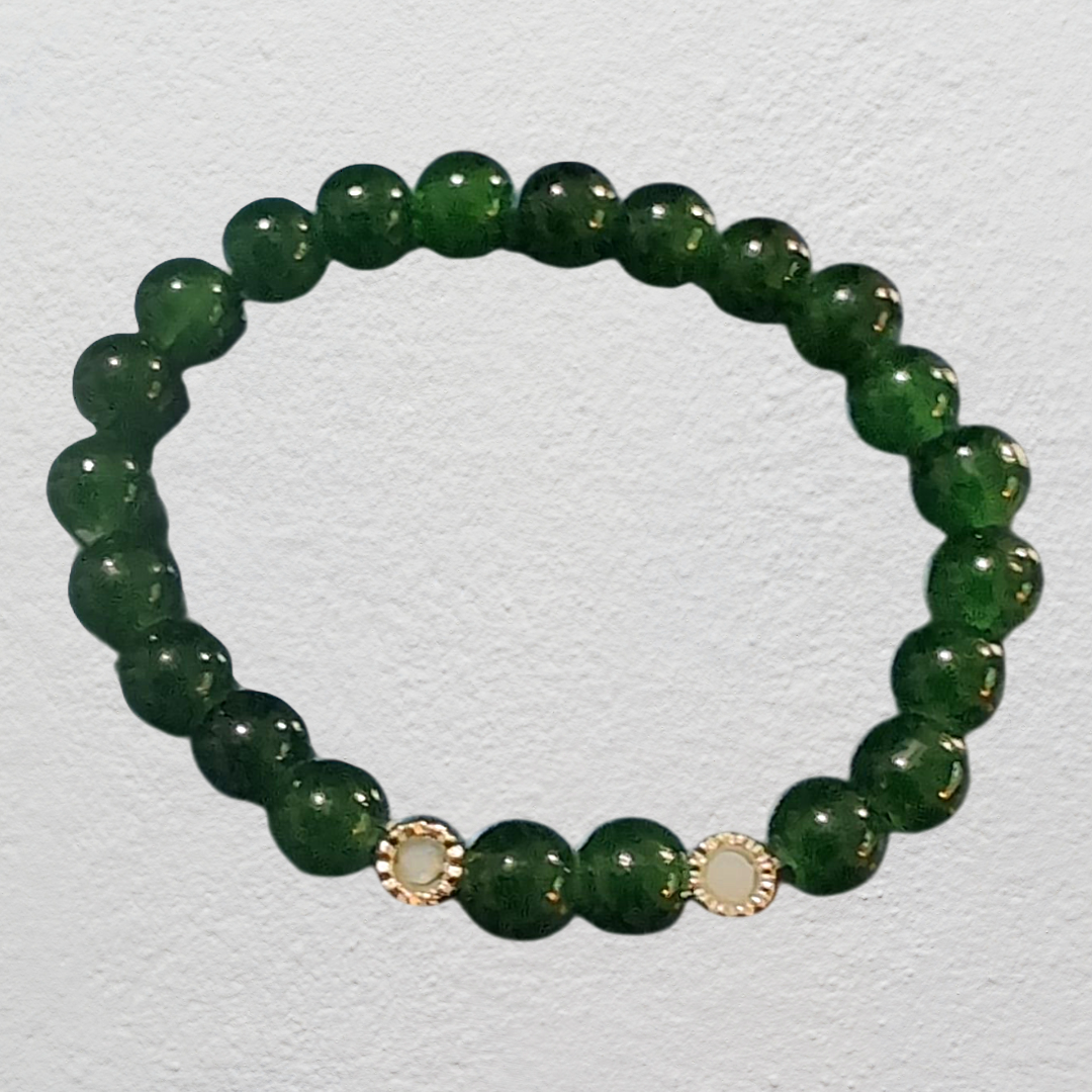 Beaded Elastic Bracelets- Green