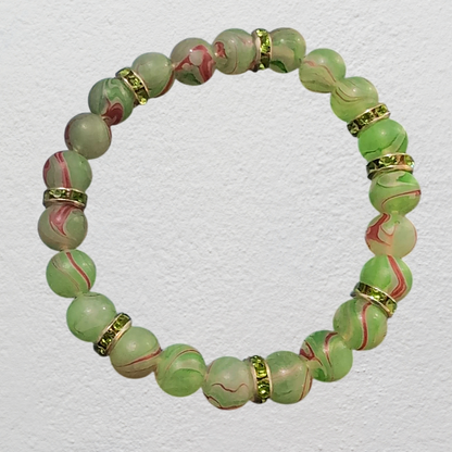 Beaded Elastic Bracelets- Green