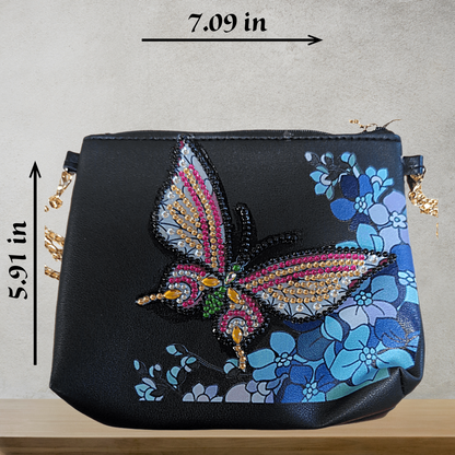 Butterflies and Flowers Crossbody Purse
