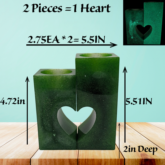 2 Piece Heart Tea Light Holder