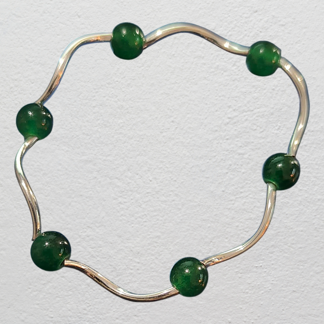 Beaded Elastic Bracelets- Green