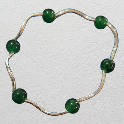 Beaded Elastic Bracelets- Green