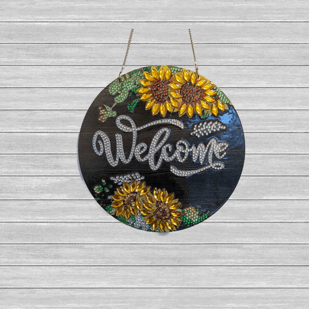 Sunflower Welcome Hanging Sign