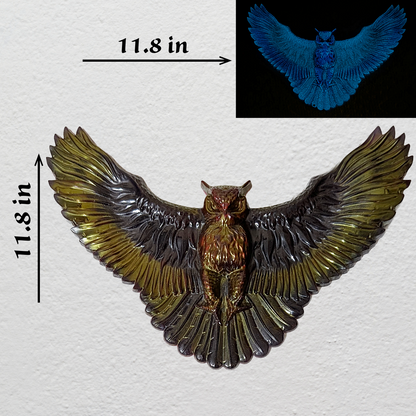3D Owl Wall Hanging Art Glow in the Dark