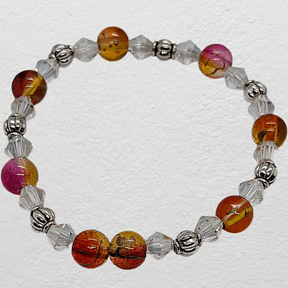 Beaded Elastic Bracelets-Orange