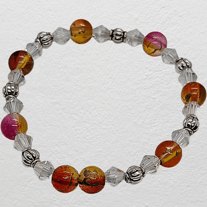Beaded Elastic Bracelets-Orange