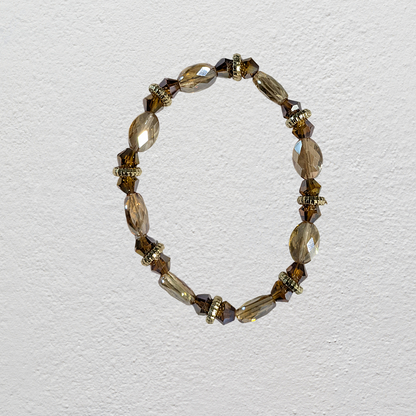 Beaded Elastic Bracelets-Brown