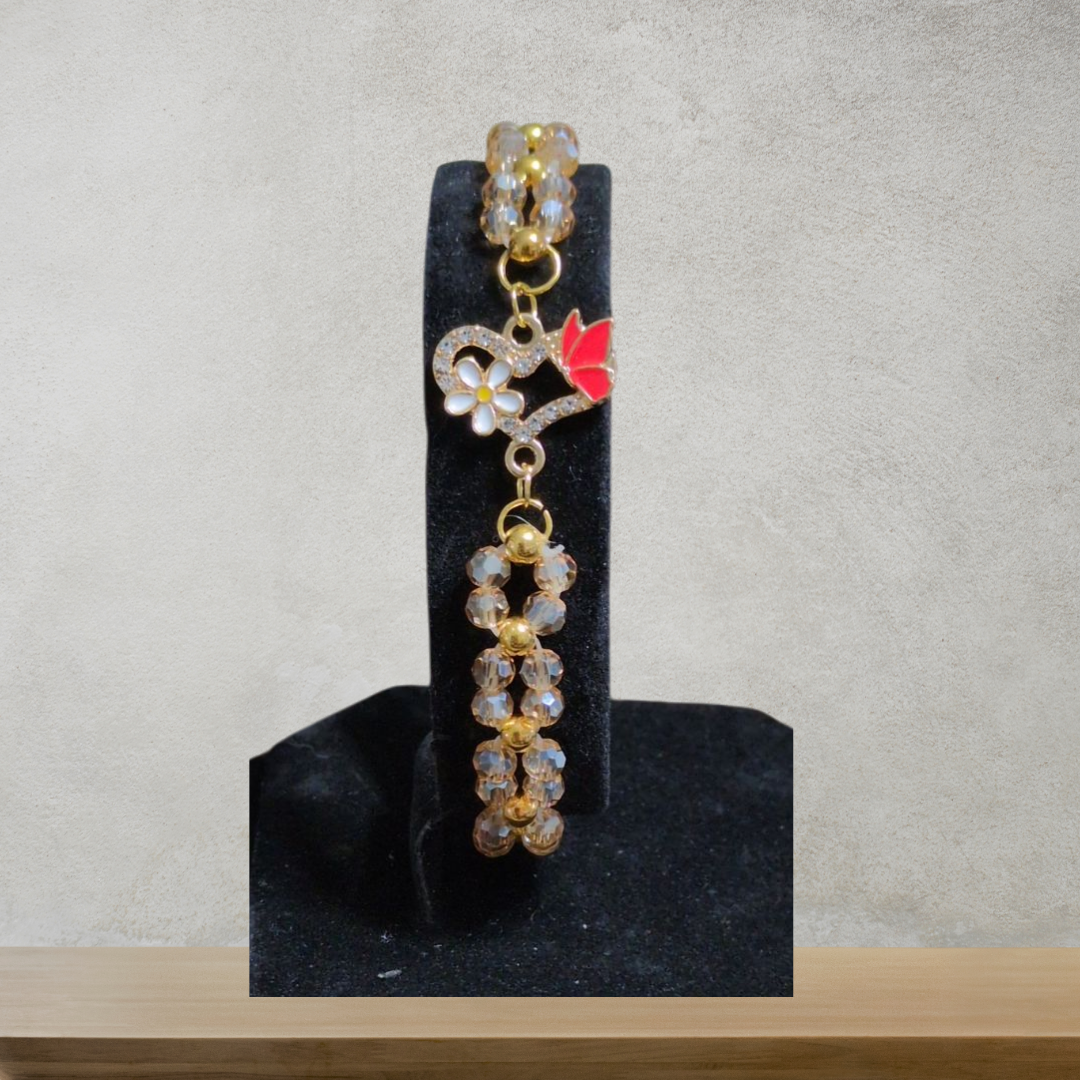 Beaded Elastic Bracelets-Brown