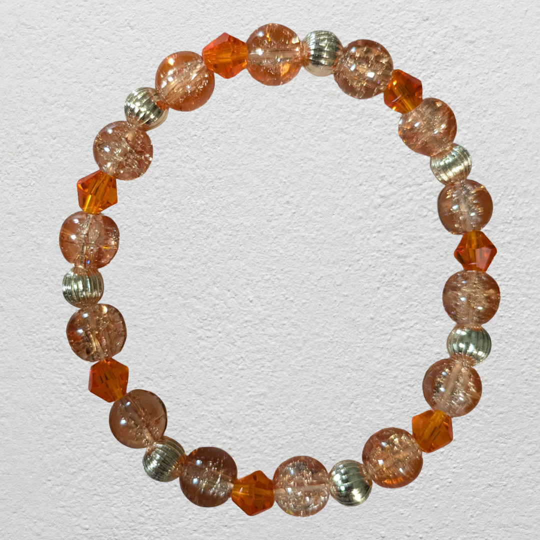 Beaded Elastic Bracelets-Orange