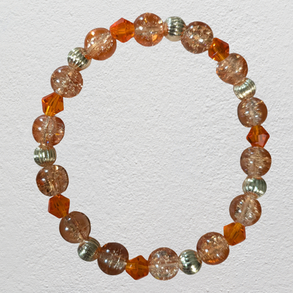 Beaded Elastic Bracelets-Orange