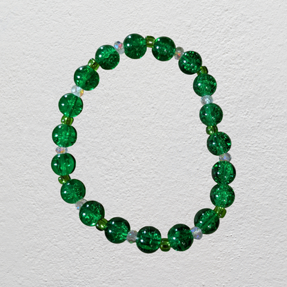 Beaded Elastic Bracelets- Green