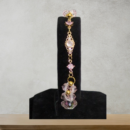 Beaded Elastic Bracelets-Pink