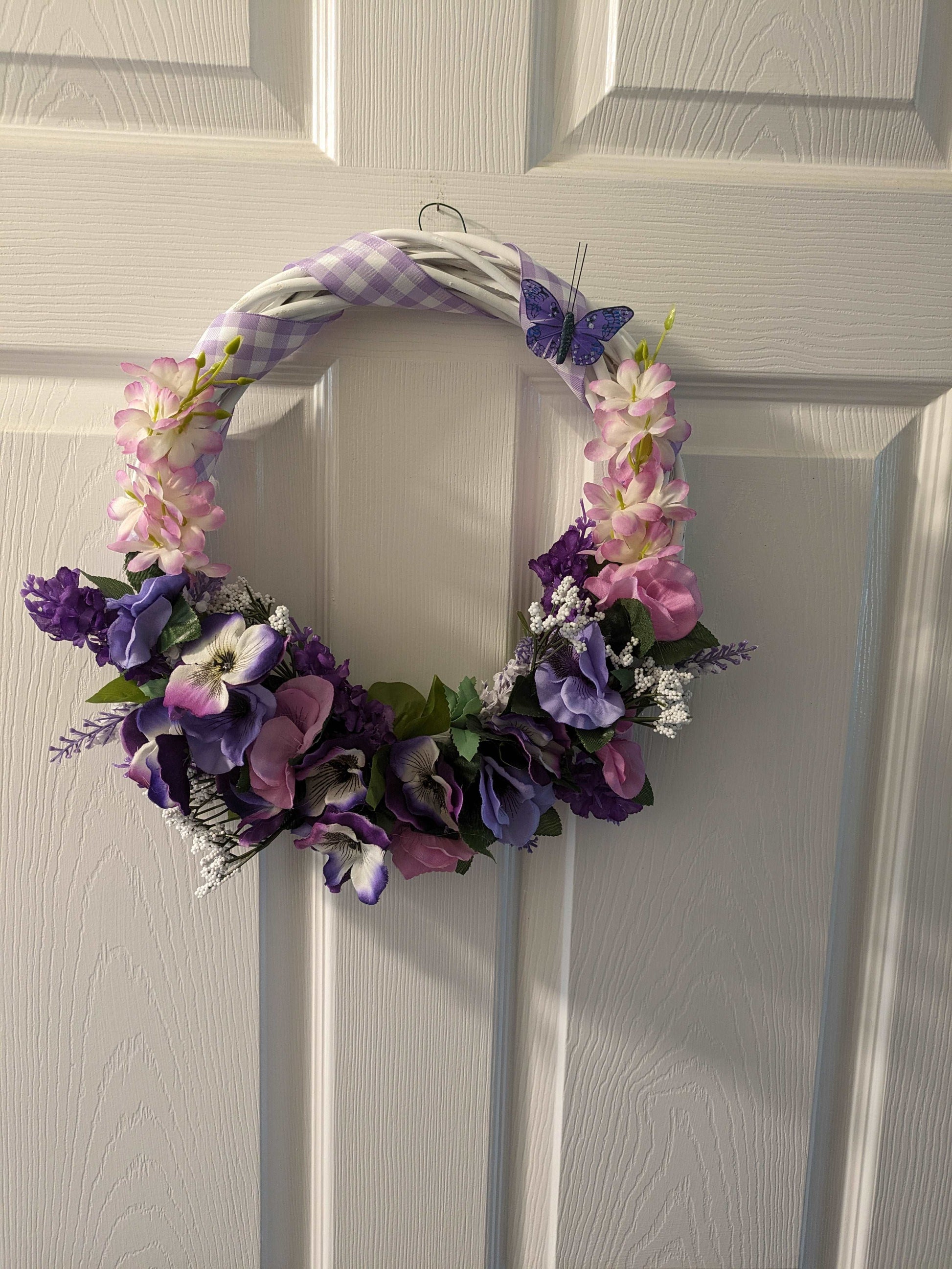 12" white willow Floral wreath