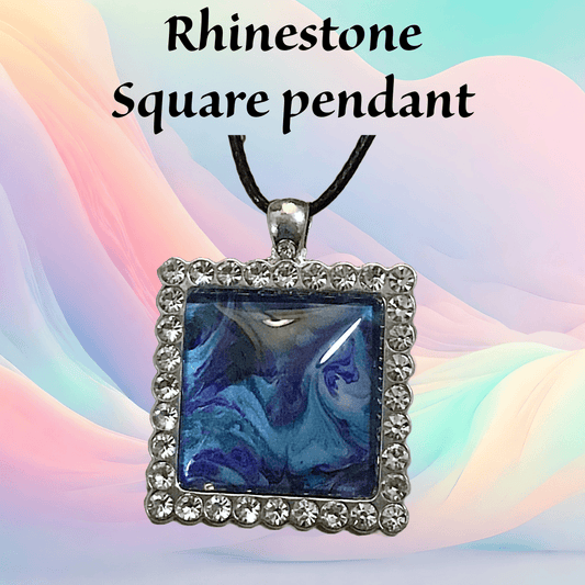 Rhinestone Square pendant necklace